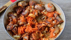 Жареная капуста с мясом