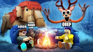 ПРИШЛА ЗИМА! МАМОНТ ОХОТИТСЯ НА НАС! 99 ДНЕЙ ВЫЖИВАНИЯ В ЛЕСУ В ROBLOX
