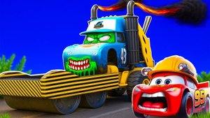 ⭐🔥  МАШИНКА КАТОК И МОЛНИЯ МАКВИН СТРОЯТ ДОРОГУ ⭐🔥 МУЛЬТФИЛЬМЫ ПРО МАШИНКИ