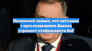 Полянский заявил, что ситуация с преследованием Додика угрожает стабильности БиГ