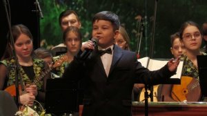 Посвящение В. В. Андрееву, создателю Великорусского оркестра, читает Кузьмин Александр, 9 лет