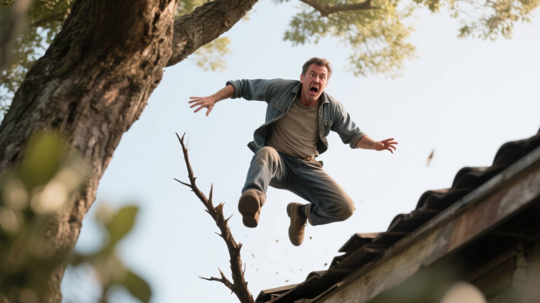 Мужчина на даче падая с крыши прокололся веткой на сквозь смотреть онлайн