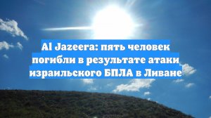 Al Jazeera: пять человек погибли в результате атаки израильского БПЛА в Ливане