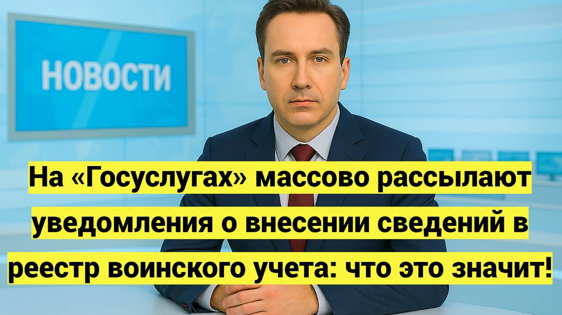 На Госуслугах массово рассылают уведомления о внесении сведений в реестр воинского учета!