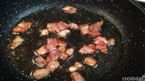 Жареная брокколи с фасолью и беконом