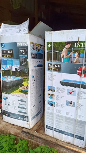 Продаем Каркасный Бассейн Интекс 7,32*3,66 с песочным фильтром лестницей НОВЫЙ