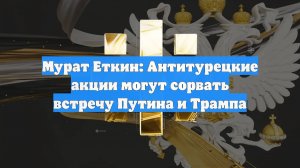 Мурат Еткин: Антитурецкие акции могут сорвать встречу Путина и Трампа