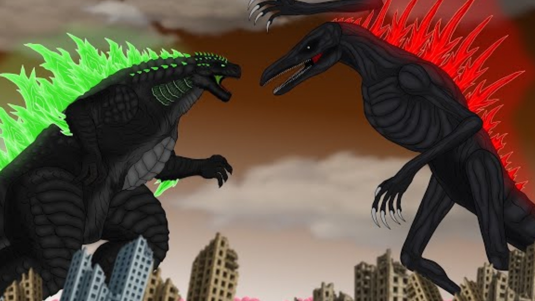 кровавый Годзилла против зелёного Годзиллы часть 2 смотреть онлайн