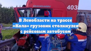 В Ленобласти на трассе «Кола» грузовик столкнулся с рейсовым автобусом