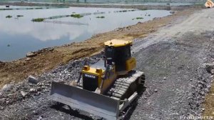 Строительство, дорога на озере, обзор