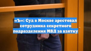«Ъ»: Суд в Москве арестовал сотрудника секретного подразделения МВД за взятку