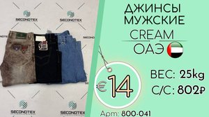 800-039 #2753 Джинсы мужские Крем Всесезон ОАЭ