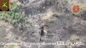 Зачистка позиций украинских националистов бойцами 123 бригады "Самарканда"