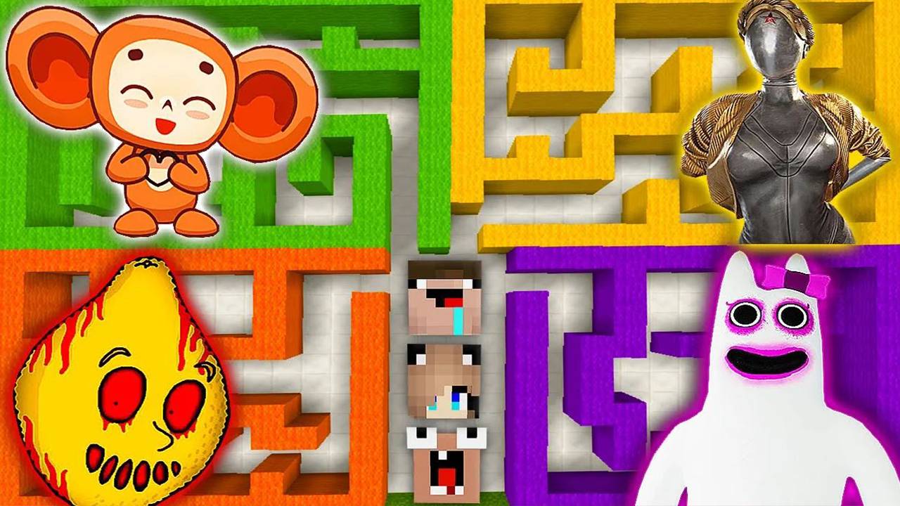 Выбери ПРАВИЛЬНЫЙ ЛАБИРИНТ ЧЕБУРАШКА ИЛИ БАНБАЛИНА ИЛИ БЛИЗНЯШКА ATOMIC HEART В МАЙНКРАФТ смотреть онлайн
