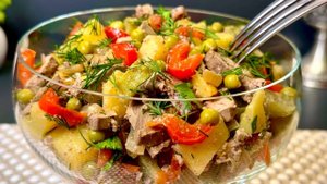 САЛАТ - ОБЪЕДЕНИЕ! Так вы ещё не готовили! Салат с куриной печенью. Невероятно вкусный и сытный