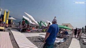 СОЧИ Лазаревское пляж Дельфин сегодня 9 августа 2025. Погода в Лазаревском сейчас. Обстановка