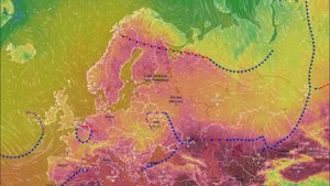 Движение воздушных масс воздуха над Европой и ЕТР за июль 2025 года