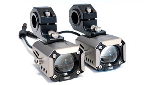 Мото туманки 50W - Ближний (Желтый) / Дальний (Белый), габарит, стробоскоп, M40