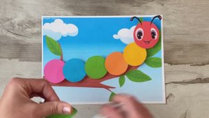 Летние поделки из бумаги своими руками, шаблоны, объёмная аппликация ЛЕТО для детей, гусеница