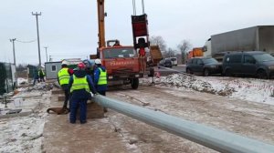 Установка 25 метровой мачты под освещение и видеонаблюдение