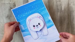 Поделки «Северные животные», морж и белый медведь, из бумаги для детей шаблоны аппликации в сад