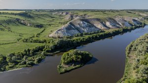 Полет над Меловыми горами в Воронежской области