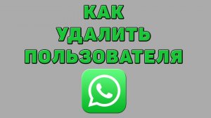 Как удалить пользователя в Ватсапе