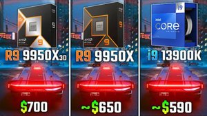 RYZEN 9 9950X3D vs RYZEN 9 9950X vs INTEL i9-13900K | Test in 6 Games
