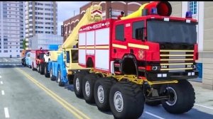 Мультики для детей  пожарная машина спешит на помощ