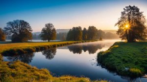 ПЕЙЗАЖ На Реке   ПОСЛУШАЙТЕ Звуки Природы с Пением Птиц для Релаксации