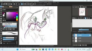 Наброски в программе Medibang Paint Pro Junicorn Июнь единорогов 2025