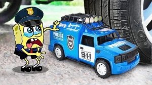 Эксперимент Губки Боба Полицейская машина, Арбуз и Мяч 🚔 🍉 ⚽ / Каракули на русском