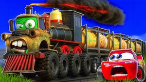 🔥⭐МАШИНКИ ДРУЗЬЯ МОЛНИЯ МАКВИН И ЕГО КОМАНДА ПРОТИВ ОГРОМНОГО ПОЕЗДА🔥⭐ МУЛЬТИКИ ПРО МАШИНКИ