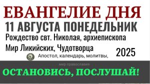 11 августа понедельник Евангелие дня 2025 с толкованием #евангелие
