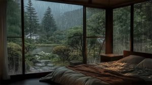 Уютный Шум Дождя для Сна | Дождь с Видом из Спальни для Отдыха
