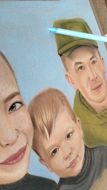 Портрет сухой пастелью 
