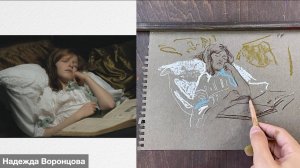 Рисуем портрет девушки мягким материалом