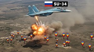 Удар Су-34 — украинские военные накрыты мощной ударной волной!