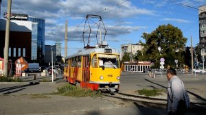 Трамвай Tatra T3SU КВР Барнаул-1106. Разворот на кольце.