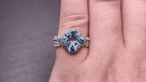Кольцо с камнем Голубой Топаз 4.45 ct. Бразилия