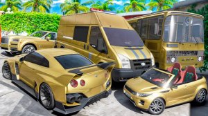 Угнал кучу золотых чит тачек и огромный монстр трак у мажора за 180 сек! Битва воров в ГТА 5 Онлайн