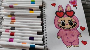 Раскраска лабубу для малышей с крупными картинками, labubu для детей раскрашиваем