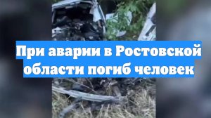 При аварии в Ростовской области погиб человек