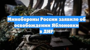 Минобороны России заявило об освобождении Яблоновки в ДНР