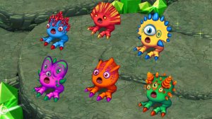 Лягашка / Fwog - все варианты цвета призматиков (My Singing Monsters: Dawn of Fire)