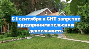 С 1 сентября в СНТ запретят предпринимательскую деятельность