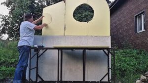 ч.1 Летняя кухня из утеплителя и бетона.