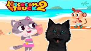 КУШАЕМ МОРОЖЕНОЕ НА ПЛЯЖЕ С С ГОВОРЯЩИМ СУПЕР КОТОМ (ИГРА для ДЕТЕЙ) Dr Panda Ice Cream Truck 2 #176