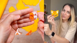 1 Этап совместного пошива игрушки-талисмана Кицунэ из фетра - нарезка