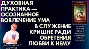 Духовная практика — осознанное вовлечение ума в служение Кришне ради любви к Нему. Шри Джишну7.7.48